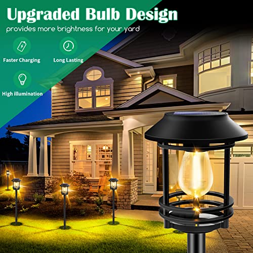 TomCare Solar Outdoor Lights Upgraded Brighter 39" Larger Solar Pathway Lights Waterproof Solar Garden Lights Solar Powered Landscape Lights Decorative Path Lighting for Yard Patio Walkway, 2 Pack