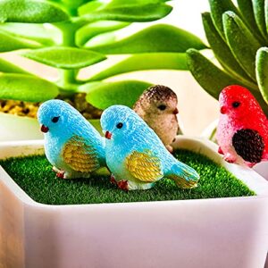 Miniature Bird Figurines Bird Decorative Figurines Dollhouse Simulation Bird Figures Toy Mini Bird Figures Cute Animal Model for Fairy Garden, Miniatures Moss Decoration, Micro Landscape (16 Pieces)