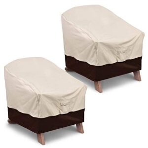 vailge patio adirondack chair covers, heavy duty patio chair cover, waterproof outdoor lawn patio furniture covers (standard – 2 pack, beige & brown)