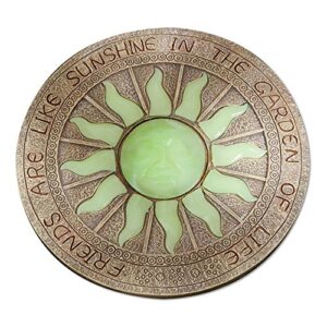 bits and pieces – sun garden stone – glowing sun in the dark garden stone; garden décor – stone measures 10″ in diameter