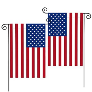 2 pack american garden yard flag usa garden flag 12 x 18 – double sided printing double stitched and 3 layers of silk fabric american flag for yard courtyard
