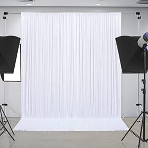 10 ft x 10 ft wrinkle free white backdrop curtain panels, polyester photography backdrop drapes, wedding party home decoration supplies