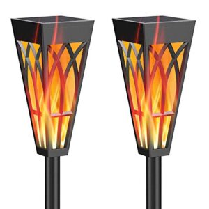 solar torch lights outdoor eycfo torches flickering dancing flames garden landscape lanterns patio pool pathway light(pack 2)