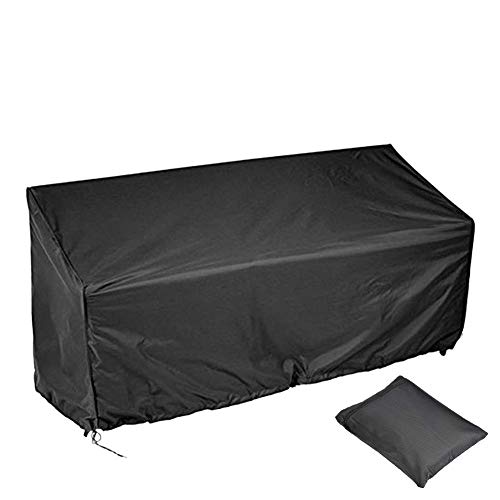 2/3/4 Seater Outdoor Bench Cover, Polyester Fabric Waterproof Anti-UV Dustproof Garden Patio Bench Seat Cover Furniture Protector with Drawstring Cord and Storage Bag