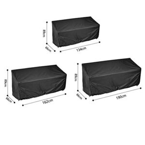 2/3/4 Seater Outdoor Bench Cover, Polyester Fabric Waterproof Anti-UV Dustproof Garden Patio Bench Seat Cover Furniture Protector with Drawstring Cord and Storage Bag