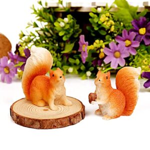 Miniature Garden Figurines Set Cute Drunk Dwarf Garden Gnomes Kit Fairy Resin Statues Decorations with 2 Squirrels