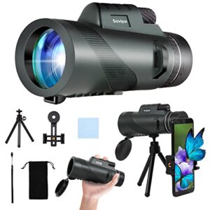 sovipal 80×100 monocular telescope for outdoorsy adults – high definition, compact, tripod-ready with smartphone adapter, spotting scope ideal for bird watching and hiking in low light conditions