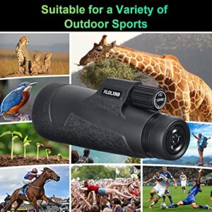 Monocular Telescope 12X50 Waterproof Telescope, High Definition BAK4 Prism, Adults Compact Monocular with Phone Holder and Metal Tripod for High Definition Bird Watching Hunting Hiking Camping