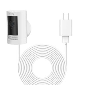 ayotu 16ft camera charge cable for stick up cam battery/plug-in 3rd gen/2nd gen & pan tilt mount power cord, waterproof power adapter continuous charging not for spotlight cam plus(no camera), white