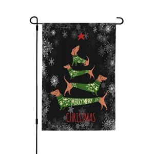 christmas garden flag for outdoor christmas decorations dachshund christmas flag, dachshund christmas garden flag 12×18 double sided, christmas flag, christmas yard flag, merry christmas garden flag for party
