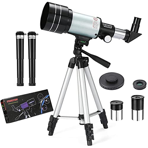 Telescope for Beginners and Kids with Tripod Moon Filter,Adult Professional 70mm Aperture 300mm Refracting Telescopes,Astronomy Gifts for Kids - Travel Telescope