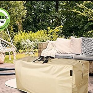 Hentex Outdoor cushion storage bag Waterproof Dustproof Patio Cushion Storage Bag with Zipper and Handle large Duffle Bag Garden Furniture Cushion Carrying Bag PVC free 48" L×16" W×22" H (Beige)