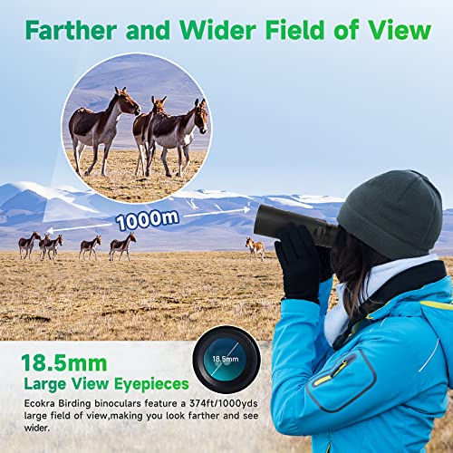 12x42 HD Binoculars for Adults & Kids,Super Bright High Power Binoculars with Large view,Clear Low Light Night Vision,BAK4,FMC Prisms,Waterproof Compact Binoculars for Hunting,Bird Watching,Stargazing