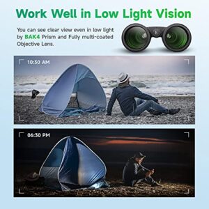 12x42 HD Binoculars for Adults & Kids,Super Bright High Power Binoculars with Large view,Clear Low Light Night Vision,BAK4,FMC Prisms,Waterproof Compact Binoculars for Hunting,Bird Watching,Stargazing