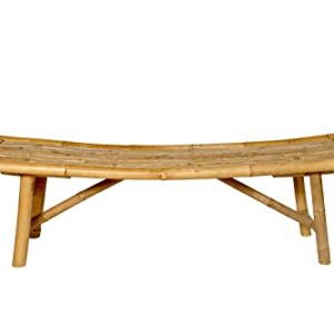 boohugger Outdoor Bench | Japanese Style | Garden Furniture | Natural Bamboo | 59”x18”x18”