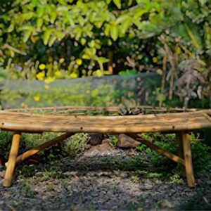 boohugger Outdoor Bench | Japanese Style | Garden Furniture | Natural Bamboo | 59”x18”x18”