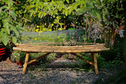 boohugger Outdoor Bench | Japanese Style | Garden Furniture | Natural Bamboo | 59”x18”x18”