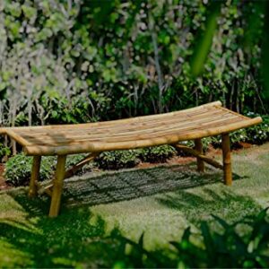boohugger Outdoor Bench | Japanese Style | Garden Furniture | Natural Bamboo | 59”x18”x18”