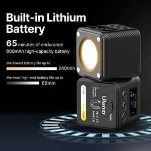 ULANZI L2 Bi-Color COB Video Light Mini Cube Lights, LED Camera Lights Portable Photography Video Lighting, 2700-7000K Bi-Color Dimmable, CRI95+, 800mAh Rechargeable & Magnetic Designs