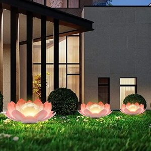 QZHP Solar Light Outdoor, Metal Glass Decorative Waterproof Garden Light LED Solar Flower Lights for Patio, Lawn,Walkway,Tabletop,Ground
