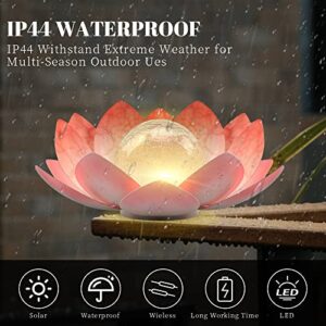 QZHP Solar Light Outdoor, Metal Glass Decorative Waterproof Garden Light LED Solar Flower Lights for Patio, Lawn,Walkway,Tabletop,Ground