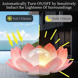 QZHP Solar Light Outdoor, Metal Glass Decorative Waterproof Garden Light LED Solar Flower Lights for Patio, Lawn,Walkway,Tabletop,Ground