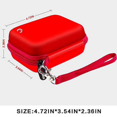 Carrying & Protective Case for Digital Camera, AbergBest 21 Mega Pixels 2.7" LCD Rechargeable HD/ Kodak Pixpro/ Canon PowerShot ELPH 180/190 / Sony DSCW800 / DSCW830 Cameras for Travel - Red