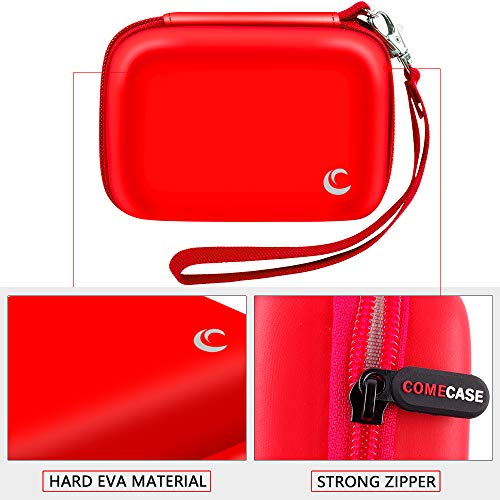 Carrying & Protective Case for Digital Camera, AbergBest 21 Mega Pixels 2.7" LCD Rechargeable HD/ Kodak Pixpro/ Canon PowerShot ELPH 180/190 / Sony DSCW800 / DSCW830 Cameras for Travel - Red