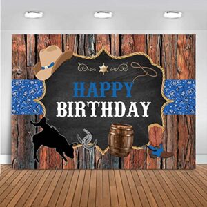 mocsicka western cowboy theme backdrop rustic wood cowboy rodeo photography background vinyl wild west cowboy happy birthday party decorations photo booth (7x5ft)