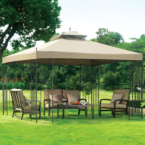 Garden Winds Replacement Canopy for Scroll Gazebo - Riplock 350 - Beige