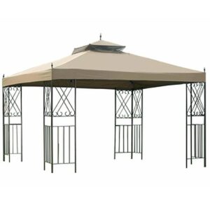 Garden Winds Replacement Canopy for Scroll Gazebo - Riplock 350 - Beige