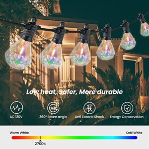 Zuske 50FT Outdoor String Lights LED Patio Lights String with 25Pcs Shatterproof Diamond Bulbs IP65 Waterproof for Outside Porch Christmas Camping Yard Garden Gazebo Bistro Backyard