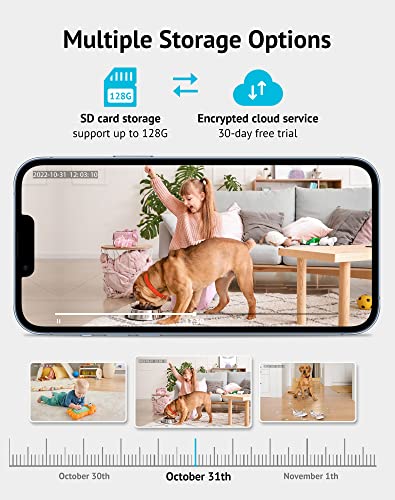 LaView Baby Monitor with Phone App (2 Pack), 1080P WiFi Pet Camera Indoor, 360° Home Security Camera with Motion & Sound Detection, Two-Way Audio, Night Vision, Local & Cloud Storage, Works with Alexa