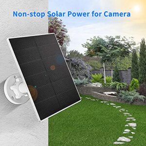 Solar Panel for Wireless Security Camera Outdoor,USB C & Micro USB 5W Solar Panel Compatible with Rechargeable Battery Camera, IP65 Waterproof Solar Panel with 9.8ft USB Cable