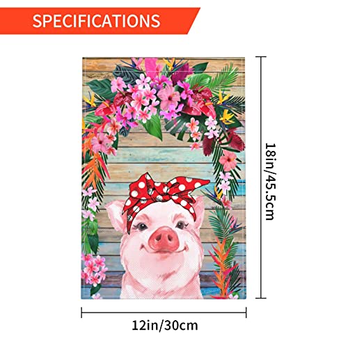 WOWUSUO Funny Pig Garden Flag Yard Flag Burlap Home Flag Double Sided Outdoor Decoration 12 X 18 Inch