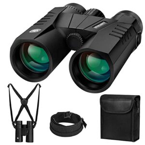 uthlusty 12x42 professional binoculars for adults with harness strap, hd high powered lightweight bak4 prism binoculars for bird watching, hunting, travel, hiking, sports, concerts