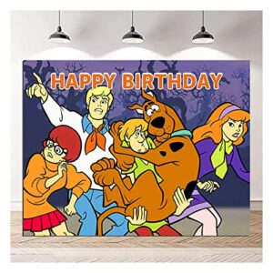 cartoon what’s new scooby doo photography background 5x3ft for kids scooby theme happy birthday party supplies cake table decoration photo backdrops supplies