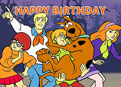 Cartoon What's New Scooby Doo Photography Background 5x3ft for Kids Scooby Theme Happy Birthday Party Supplies Cake Table Decoration Photo Backdrops Supplies