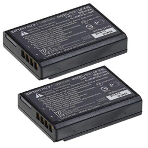 2-Pack Canon LP-E10 Lithium-Ion Battery Pack for Canon Eos Rebel T3, T5, T6, T7 (Bulk Packaging)