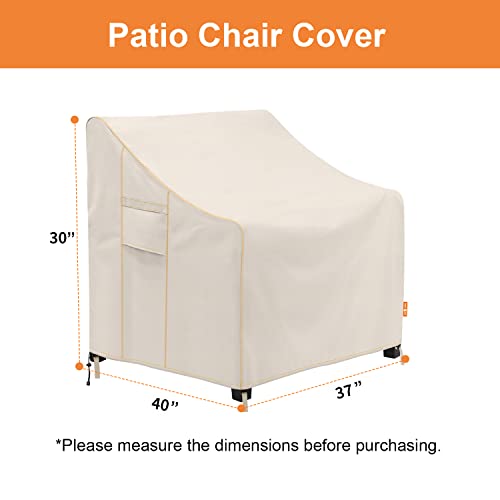 ZEJUN Patio Chair Covers, 2 Pack- Waterproof Patio Furniture Cover, 600D Durable Lounge Deep Seat Covers - 37''Lx40''Dx30''H, UV & Rip & Fade Resistant Covers for Patio Garden Lawn Sofa Wicker Chair