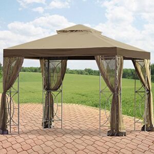 garden winds replacement canopy for the callaway gazebo – riplock 350 – beige