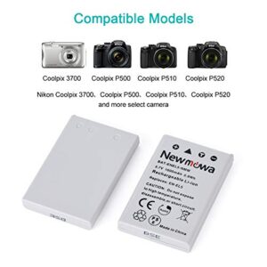 Newmowa EN-EL5 Replacement Battery (2-Pack) and Charger Kit for Nikon EN-EL5 Coolpix P530, P520, P510, P100, P500, P5100, P5000, P6000, P90, P80 Cameras