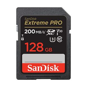 sandisk 128gb extreme pro sdxc uhs-i memory card – c10, u3, v30, 4k uhd, sd card – sdsdxxd-128g-gn4in