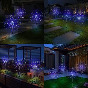 Solar Garden Lights Outdoor Christmas Decorations, 2 Pack 210 LED 2 Lighting Modes Waterproof Fireworks Lamps, Starburst String Lights for Patio Yard Pathway Parties Landscape Decor(Colorful)