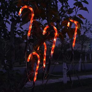 LIMTZOPY Christmas Candy Cane Pathway Markers, 10 Pack Outdoor Solar Candy Cane Lights Christmas Walkway Stakes Light 8 Modes Walkway Lights for Lawn, Yard, Garden, Home Christmas Decorations