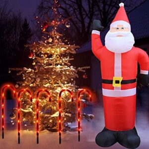 LIMTZOPY Christmas Candy Cane Pathway Markers, 10 Pack Outdoor Solar Candy Cane Lights Christmas Walkway Stakes Light 8 Modes Walkway Lights for Lawn, Yard, Garden, Home Christmas Decorations