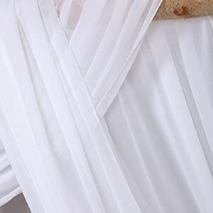 LuoluoHouse White Wedding Arch Draping Fabric 2 Panels 6 Yards Chiffon Wedding Arch Drapes Sheer Drapery Backdrop for Wedding Ceremony Party Ceiling Decor