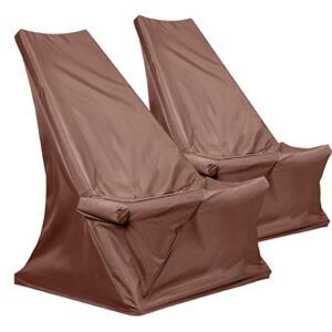 clevermade tamarack chair cover; eco friendly outdoor patio furniture cover; great for folding wooden chairs; protects from elements, 2 pack, mocha