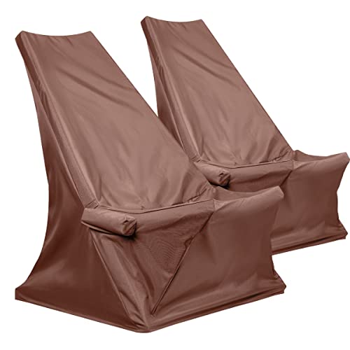 CleverMade Tamarack Chair Cover; Eco Friendly Outdoor Patio Furniture Cover; Great for Folding Wooden Chairs; Protects From Elements, 2 Pack, Mocha