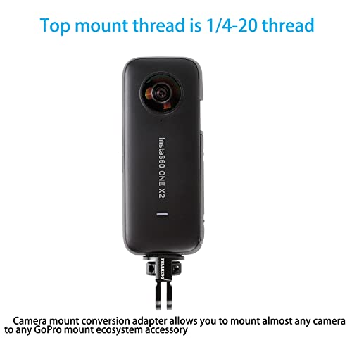 PellKing 1/4" Adapter Screw Head Camera Mount, CNC Aluminum Alloy Tripod Conversion Adapter for Insta360 One X3 X2 X/DJI Pocket 2/GoPro Camera Accessories